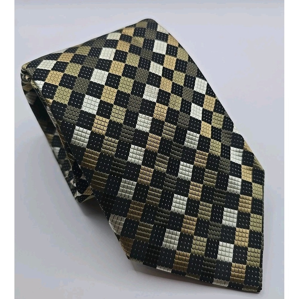 Giorgio Brutini Tie 3.5 X‎ 58 in Gold Green Black Ivory
